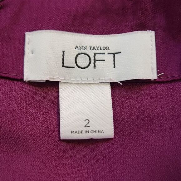 Ann Taylor Loft Purple Pink Cocktail Dress Size 2 - Picture 5 of 6